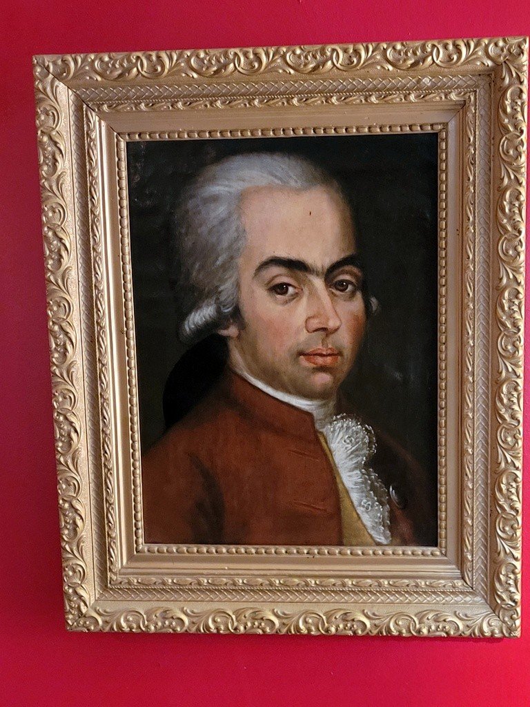 Portrait de Noble en buste - Huile sur toile - Ecole du XVIIIe -photo-4