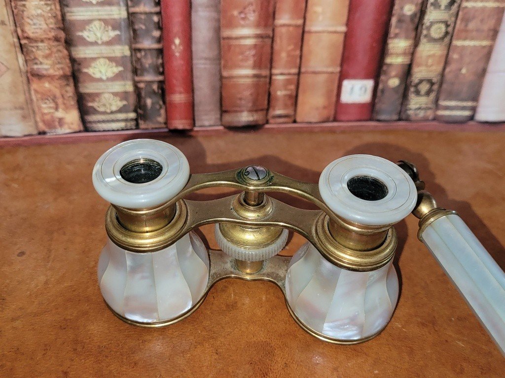  Pair Of Theater Binoculars With Mother-of-pearl Handle - 19th Century-photo-4