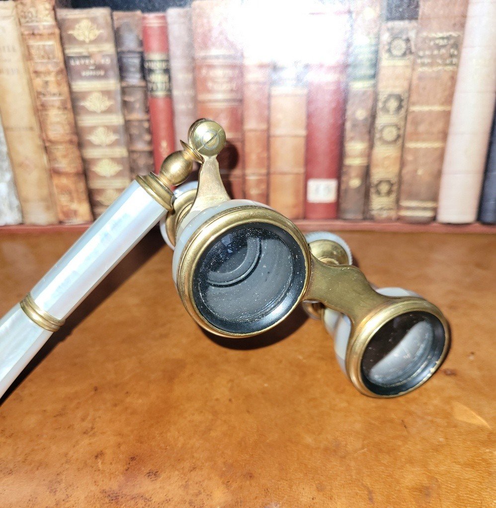  Pair Of Theater Binoculars With Mother-of-pearl Handle - 19th Century-photo-8