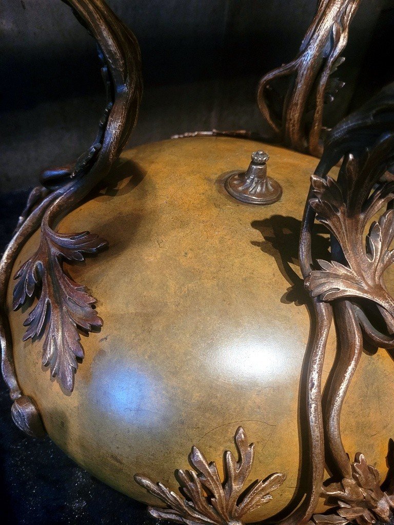 Importante Jardini&egrave;re en Bronze &agrave; d&eacute;cors de Chardons d&#039;&eacute;poque Art Nouveau -photo-1