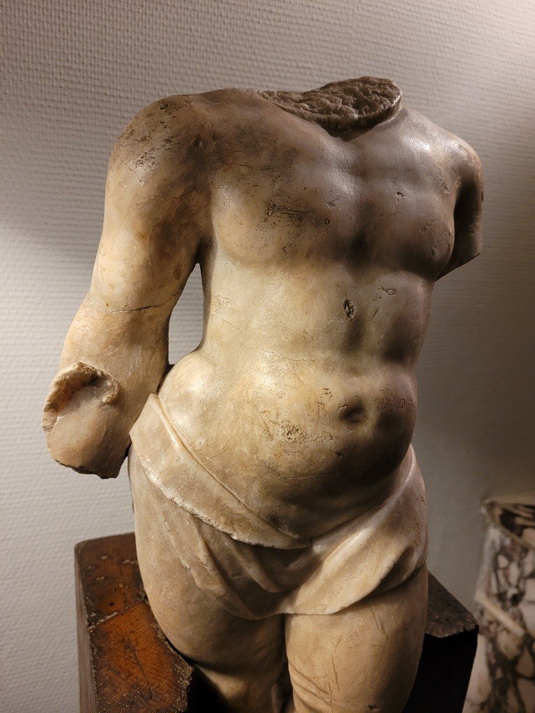 "headless Virile Male Torso" Marble Sculpture  -photo-2