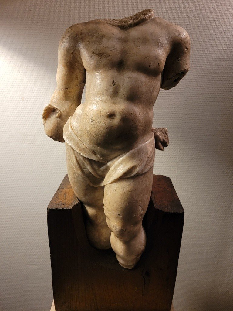 "headless Virile Male Torso" Marble Sculpture  -photo-3