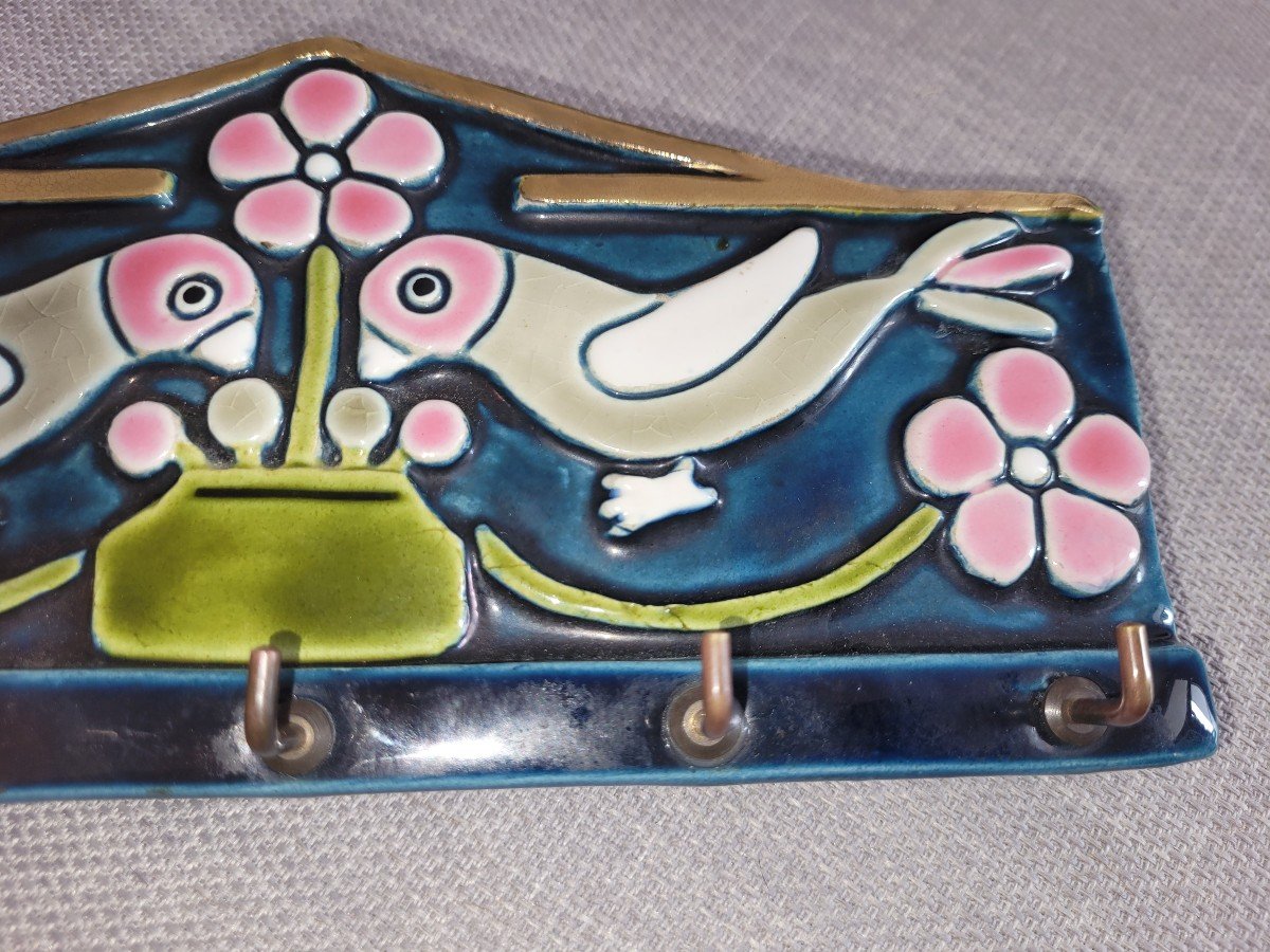 “mithé Espelt” Ceramic Key Ring From The 60s.-photo-3