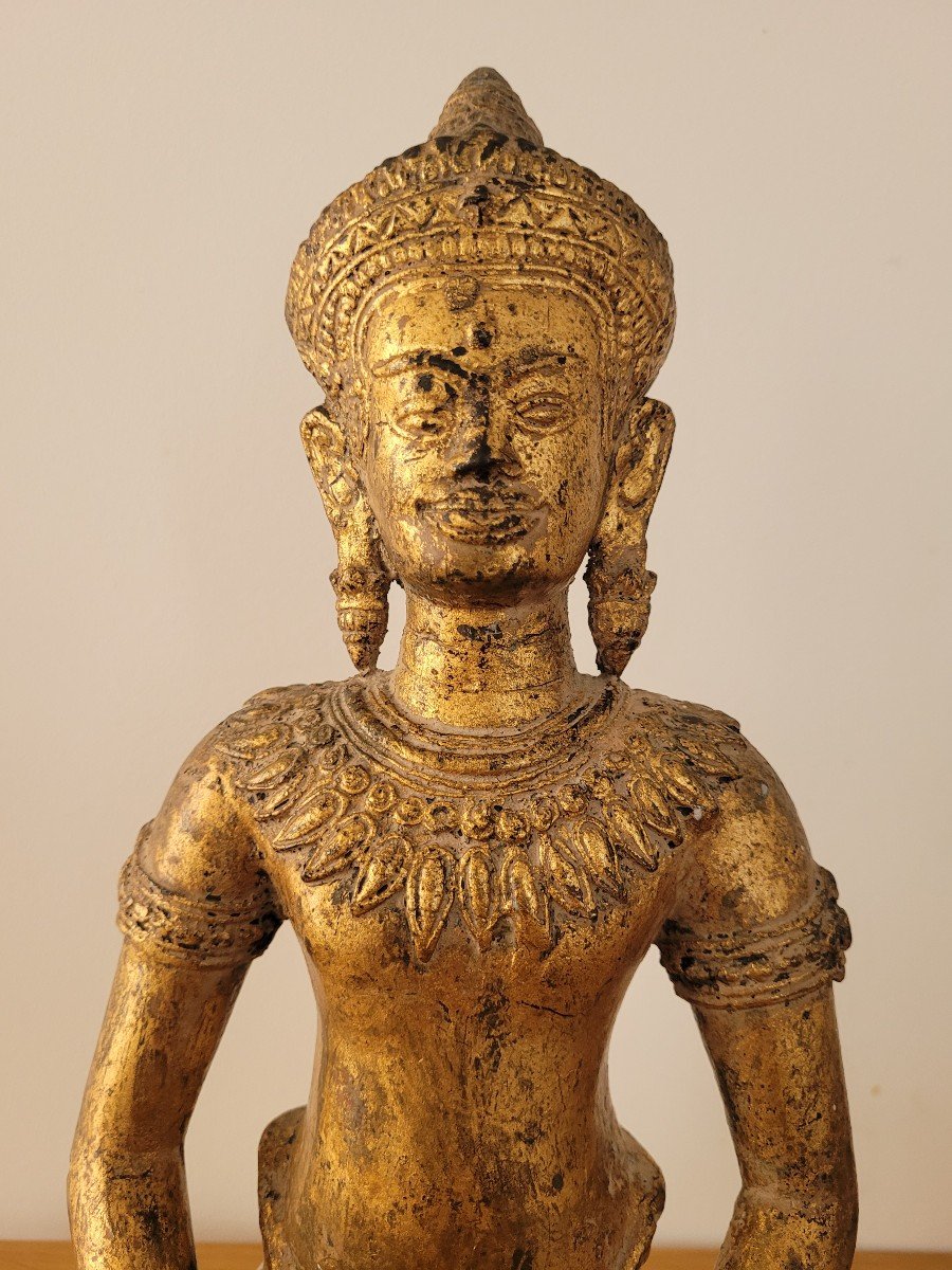 Seated Bronze Buddha - Cambodia - 19th Century -photo-2