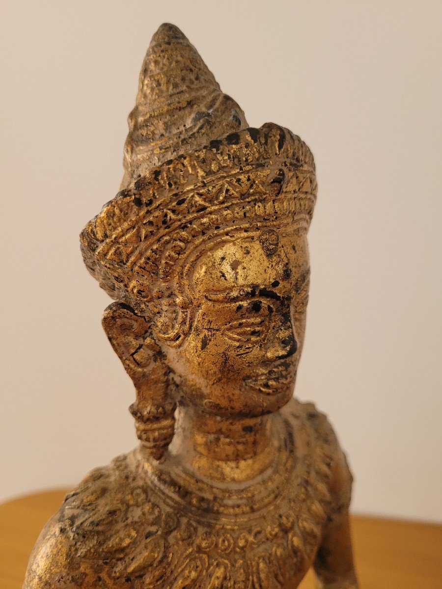 Seated Bronze Buddha - Cambodia - 19th Century -photo-3