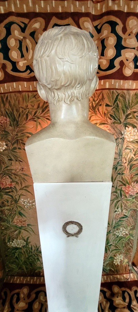 Hermes Bust Of Napoleon I - Plaster After Canova 19th Century Presented On A Column -photo-7