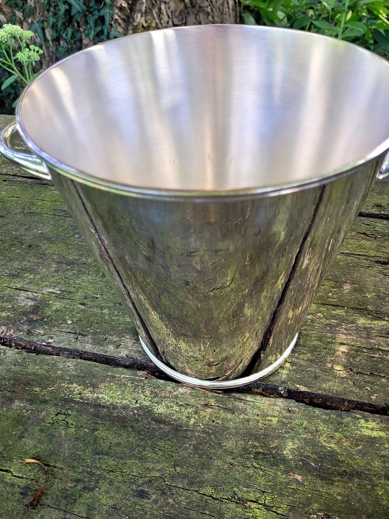 Silver Metal Champagne Bucket - Art Deco-photo-3