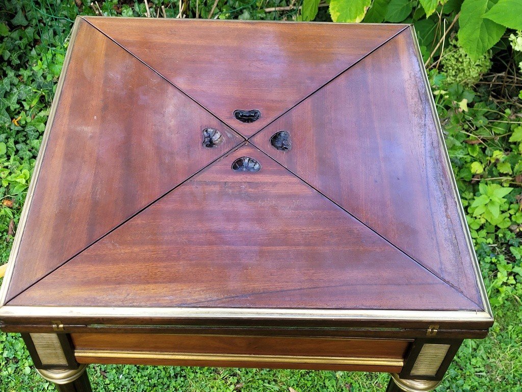  Mahogany "portfolio" Games Table - 19th Century-photo-3