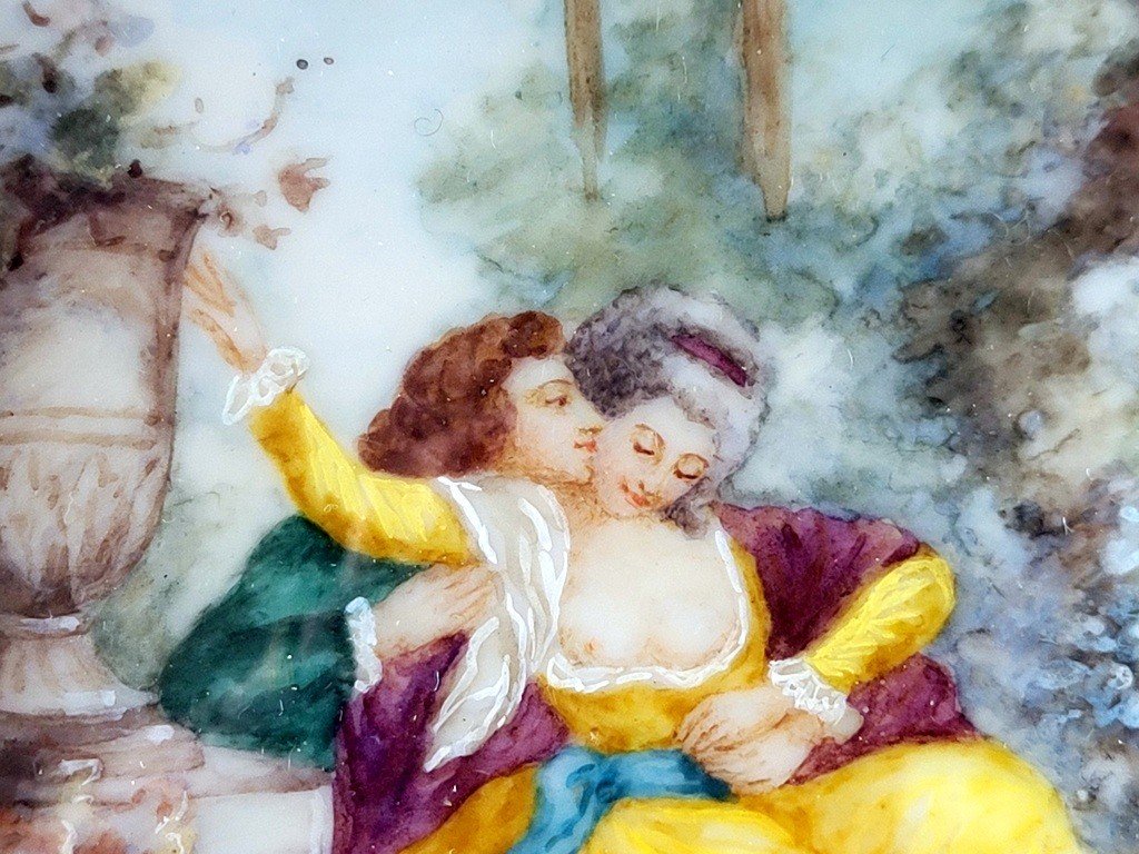 Painted Miniature "naughty Scene" - 18th Century -photo-3