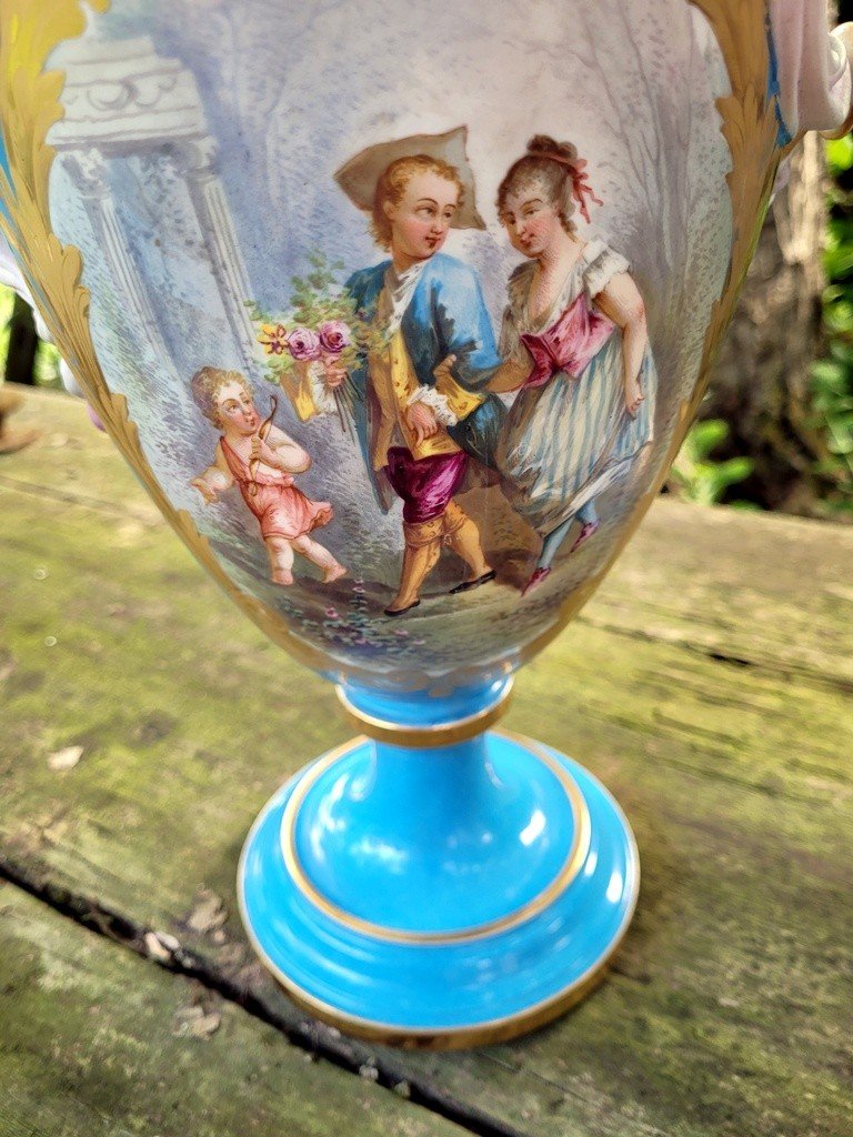 Important And Spectacular Pair Of Sèvres Porcelain Vases - 19th Century.-photo-3