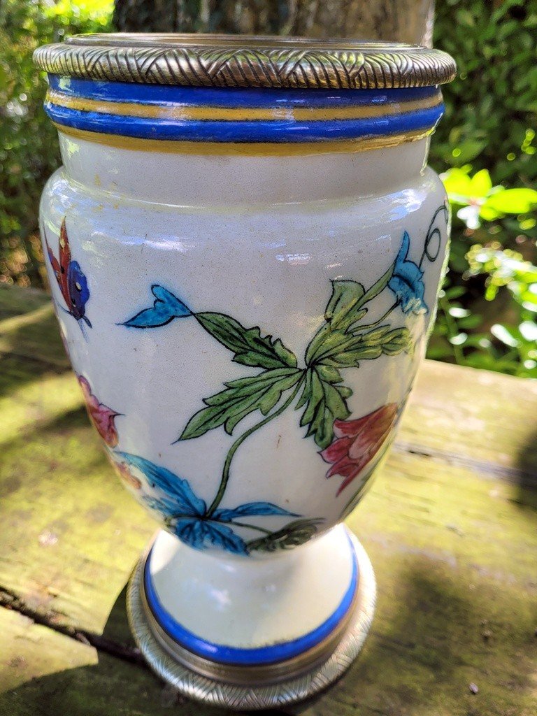 Grand Vase en Porcelaine et Emaux cloisonn&eacute;s  - Chine  XIXe Si&egrave;cle -photo-4