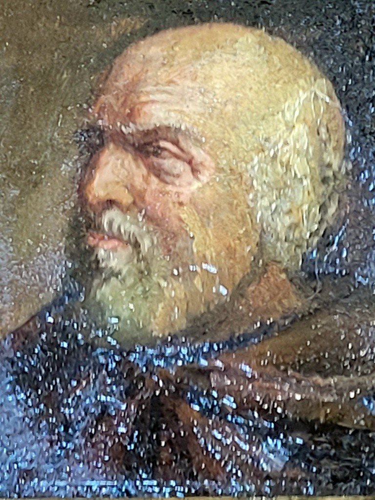 Portrait d'Homme - Huile sur panneau - Ecole française du XVIII-XIXème dans cadre doré -photo-3