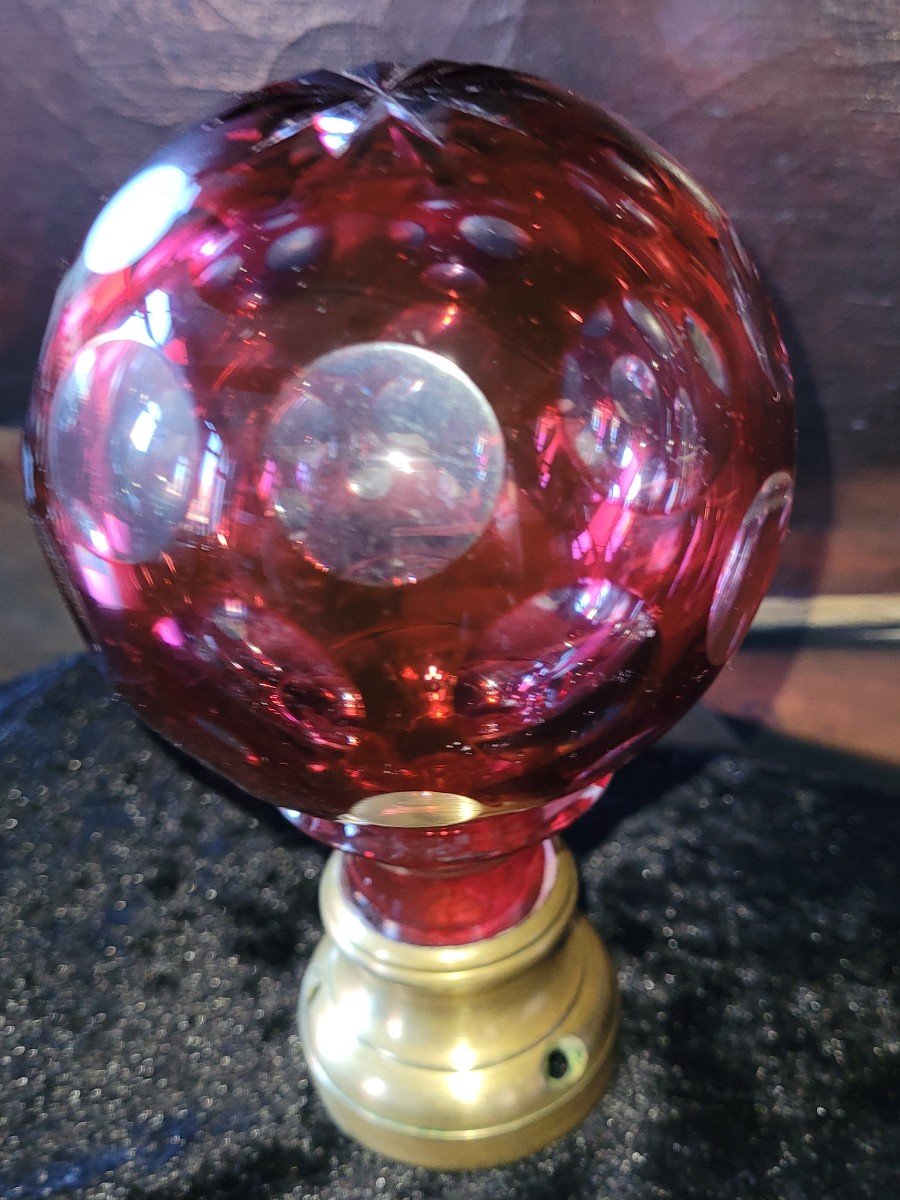 Boule d&#039;escalier en Cristal taill&eacute; Maison Baccarat - XIXe Si&egrave;cle -photo-2