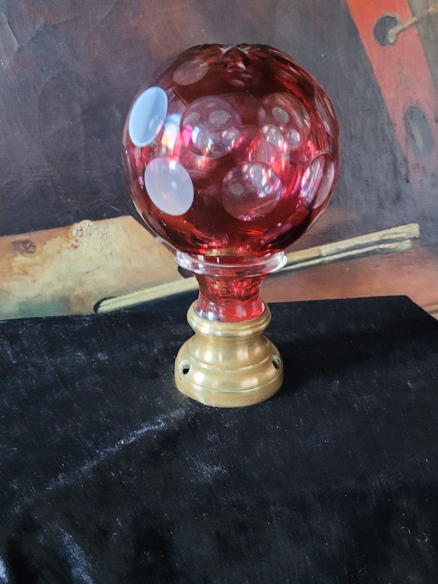 Boule d&#039;escalier en Cristal taill&eacute; Maison Baccarat - XIXe Si&egrave;cle 