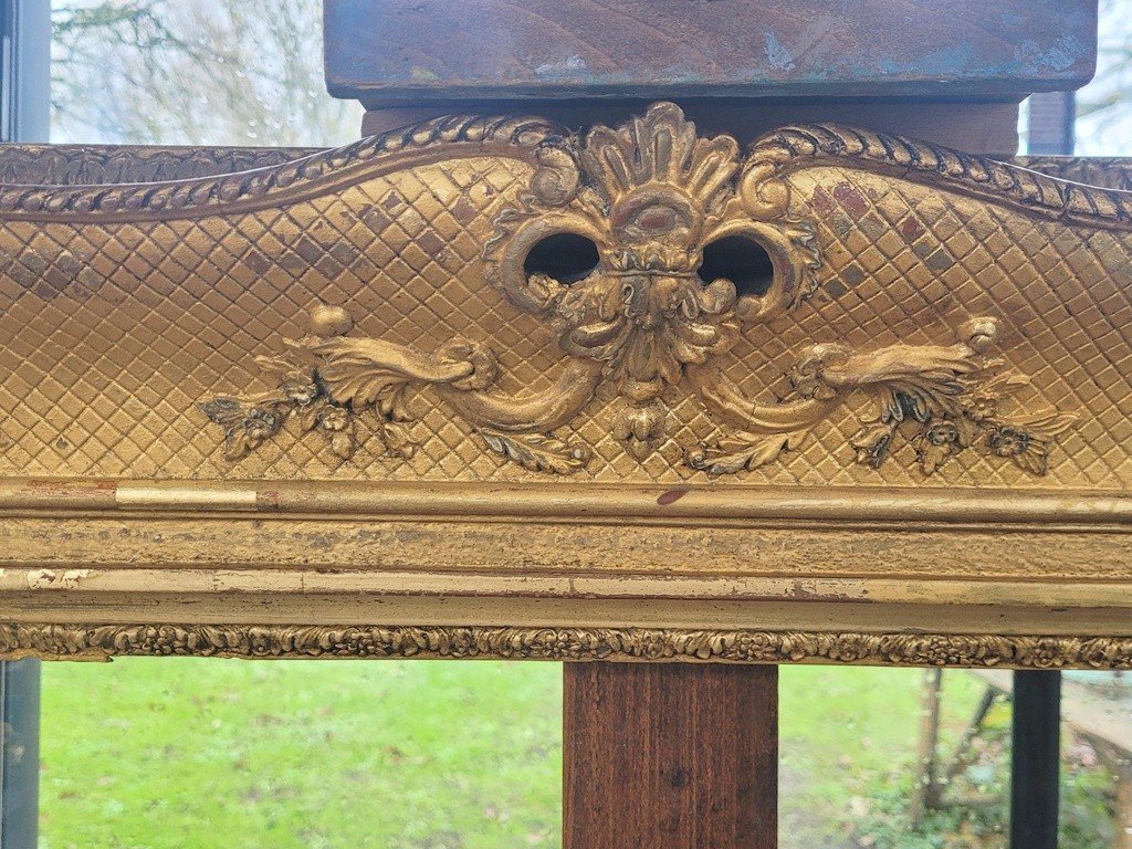  Very Large Louis XV Period Frame In Carved Wood Gilded With Gold Leaf-photo-4