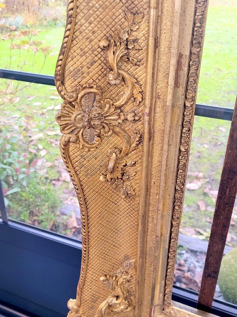  Very Large Louis XV Period Frame In Carved Wood Gilded With Gold Leaf-photo-2