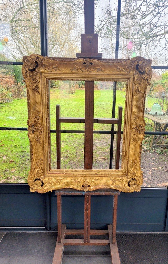  Very Large Louis XV Period Frame In Carved Wood Gilded With Gold Leaf