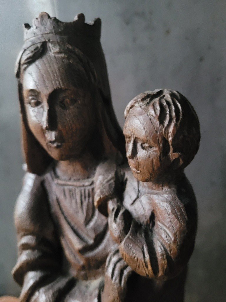  Vierge à l'Enfant en bois sculpté - XVIIIe Siècle-photo-3