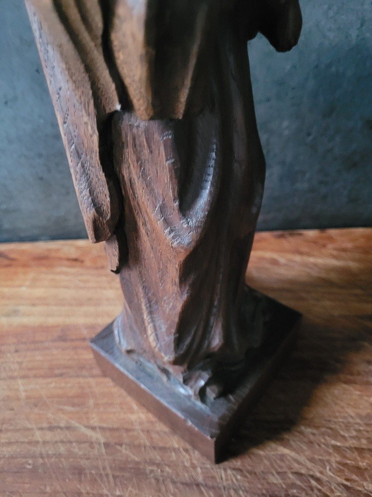  Vierge à l'Enfant en bois sculpté - XVIIIe Siècle-photo-1