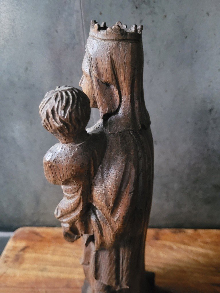  Vierge à l'Enfant en bois sculpté - XVIIIe Siècle-photo-3