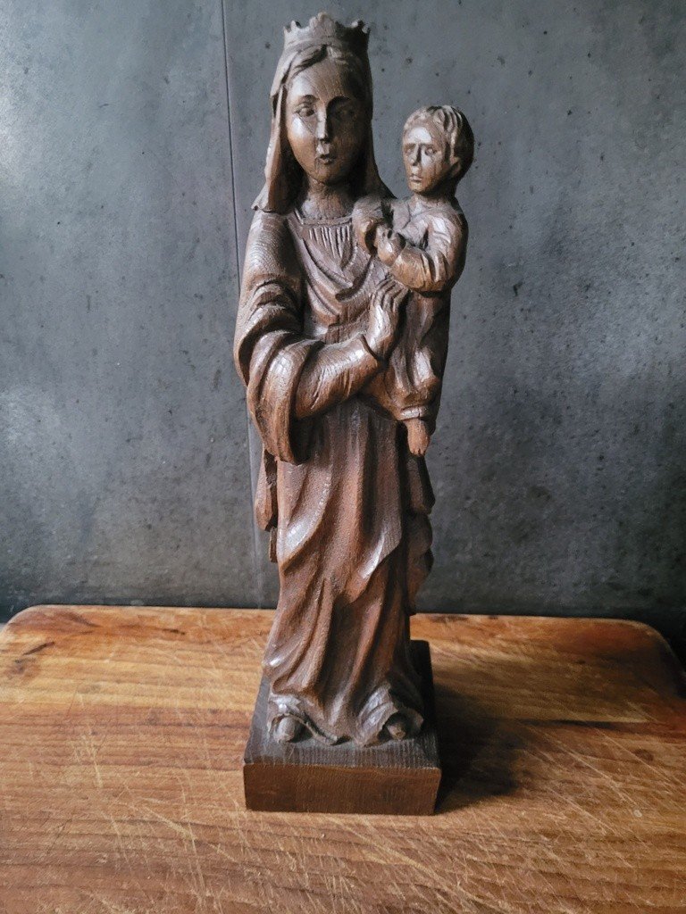  Vierge à l'Enfant en bois sculpté - XVIIIe Siècle