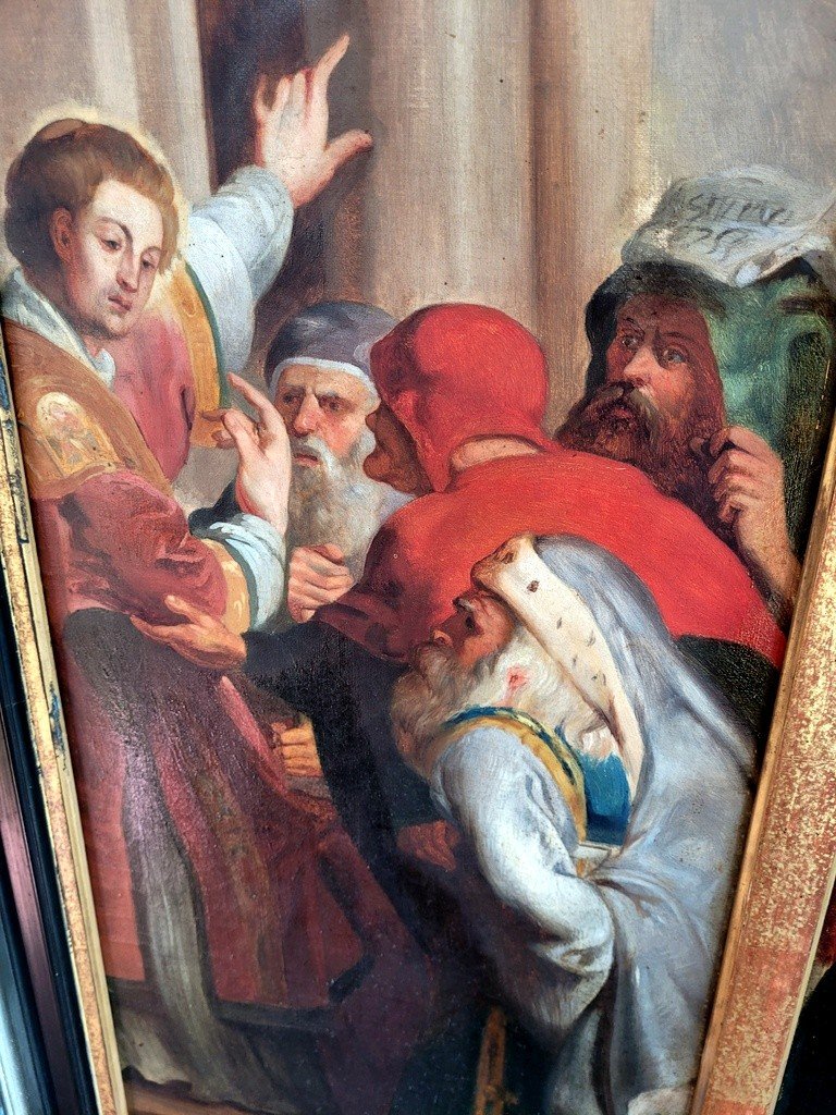  Triptyque du XVIIIe Siècle " Martyre de Saint Etienne " d'après Pierre Paul Rubens (1577-1640)-photo-5