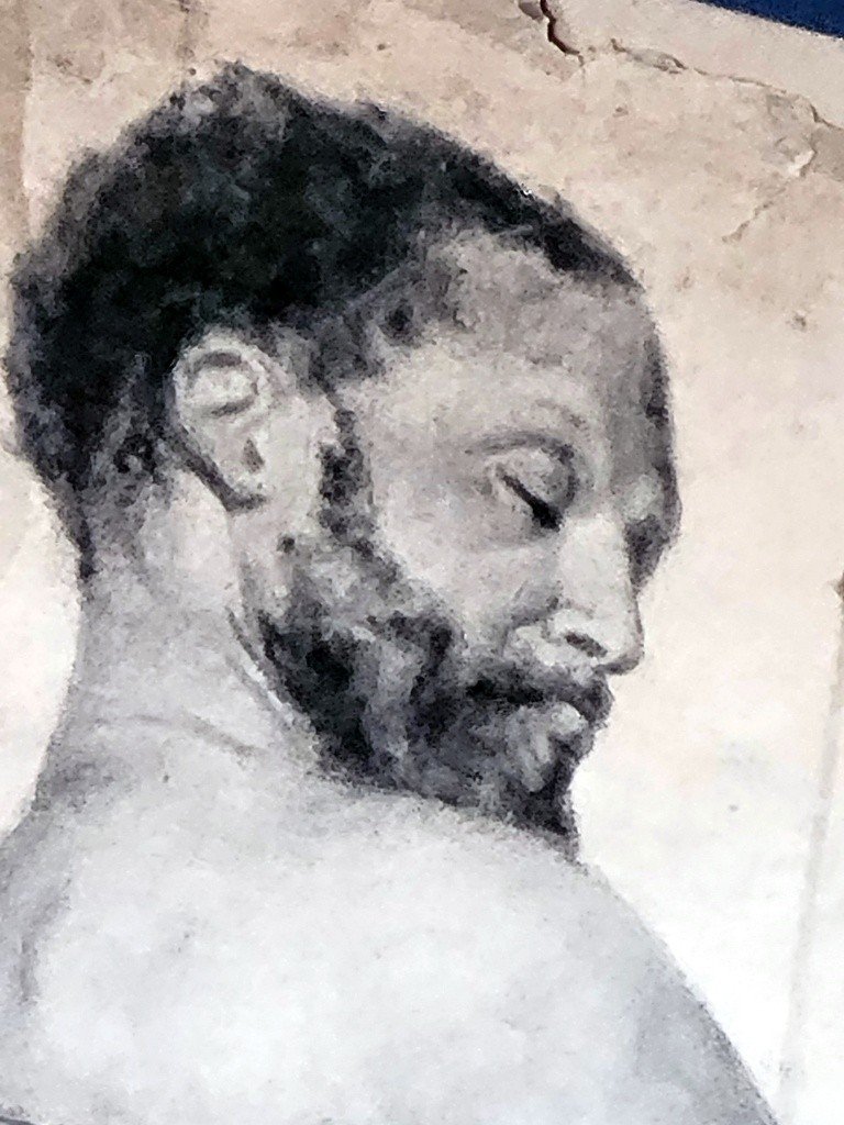 Drawing Academy Portrait Of A Standing Nude Man - 19th Century-photo-2