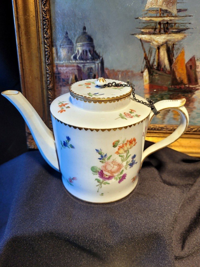  Lille - Manufacture Royale Au Dauphin - 18th Century Polychrome Porcelain Tea Service-photo-2