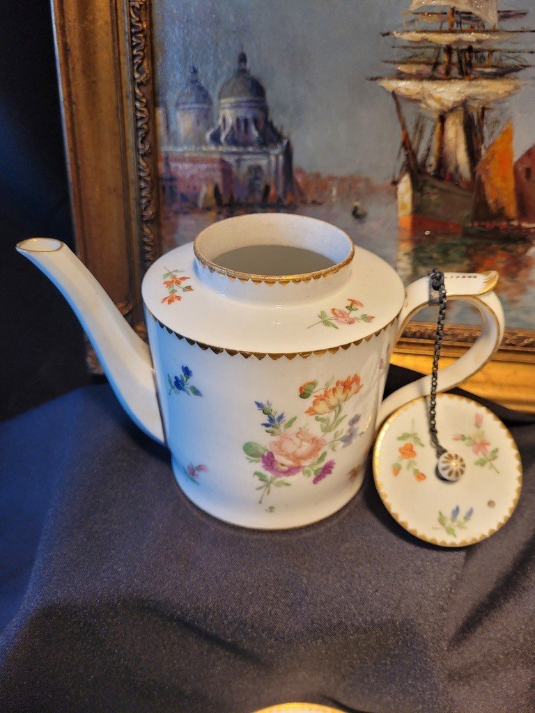  Lille - Manufacture Royale Au Dauphin - 18th Century Polychrome Porcelain Tea Service-photo-5