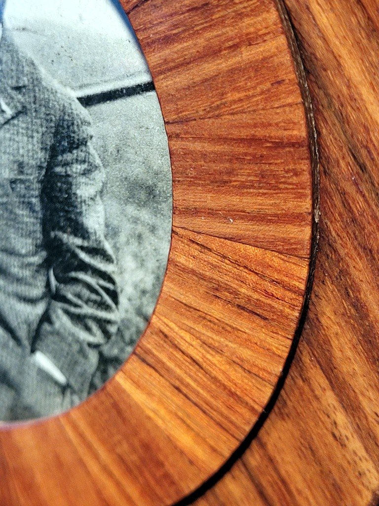  Art Deco Frame In Rosewood Marquetry On Mahogany - Photo Charles Lindbergh 1928-photo-2