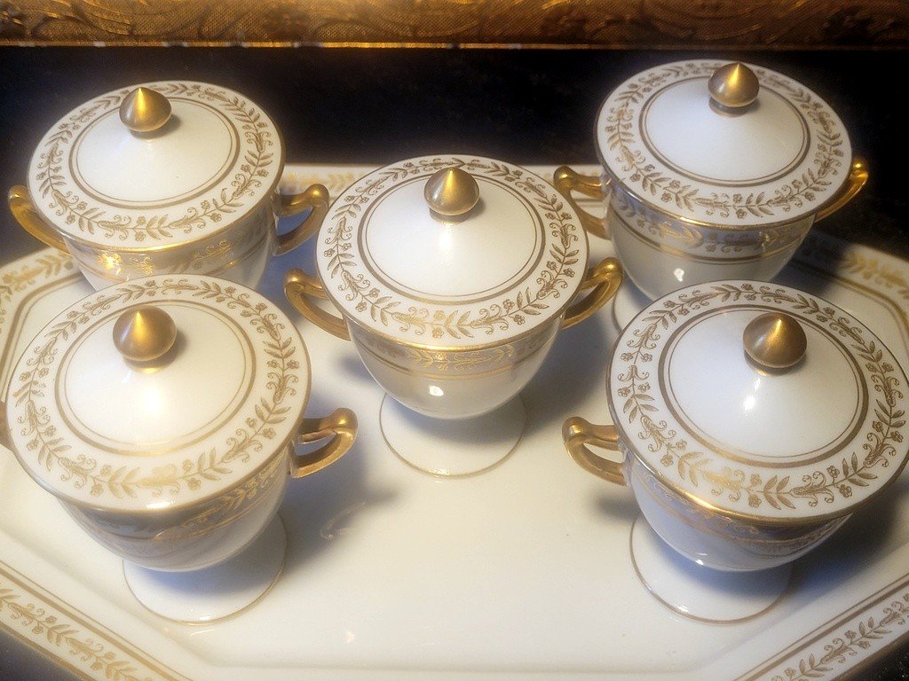  Paris Porcelain Small Cream Pot Service.-photo-2