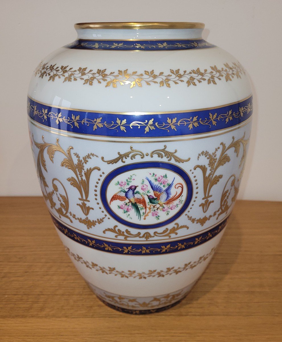 Le Tallec Paris signé " Grand Vase " Baron Jourdan Bleu de Sèvres -photo-2