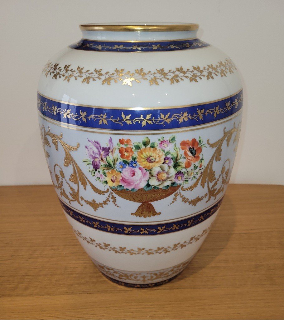 Le Tallec Paris signé " Grand Vase " Baron Jourdan Bleu de Sèvres 