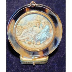 Medallion With “painted Miniature” Dating From The 18th Century 