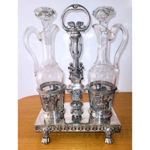 Cruet Vinegar Cruet In Sterling Silver - Old Man And Céres - Early 19th Century