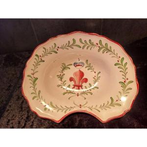  Shaving Dish In Eastern Earthenware - Decorated With A Crowned Fleur-de-lis - 19th Century