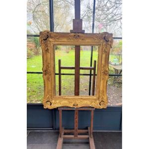  Very Large Louis XV Period Frame In Carved Wood Gilded With Gold Leaf