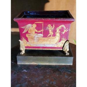  Painted And Gilded Sheet Metal Planters Mythological Chariot Gods Empire Period Early 19th Century