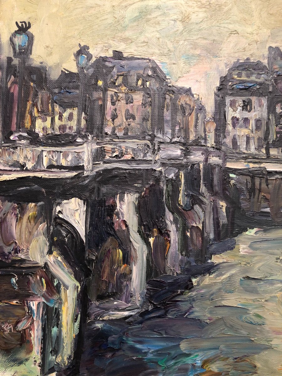 Maurice Verdier,  Paris , Pont Neuf ,  Lumière matinale.-photo-4