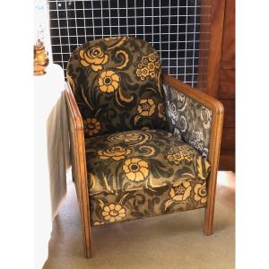 Fauteuil Art Déco avec sa tapisserie ancienne