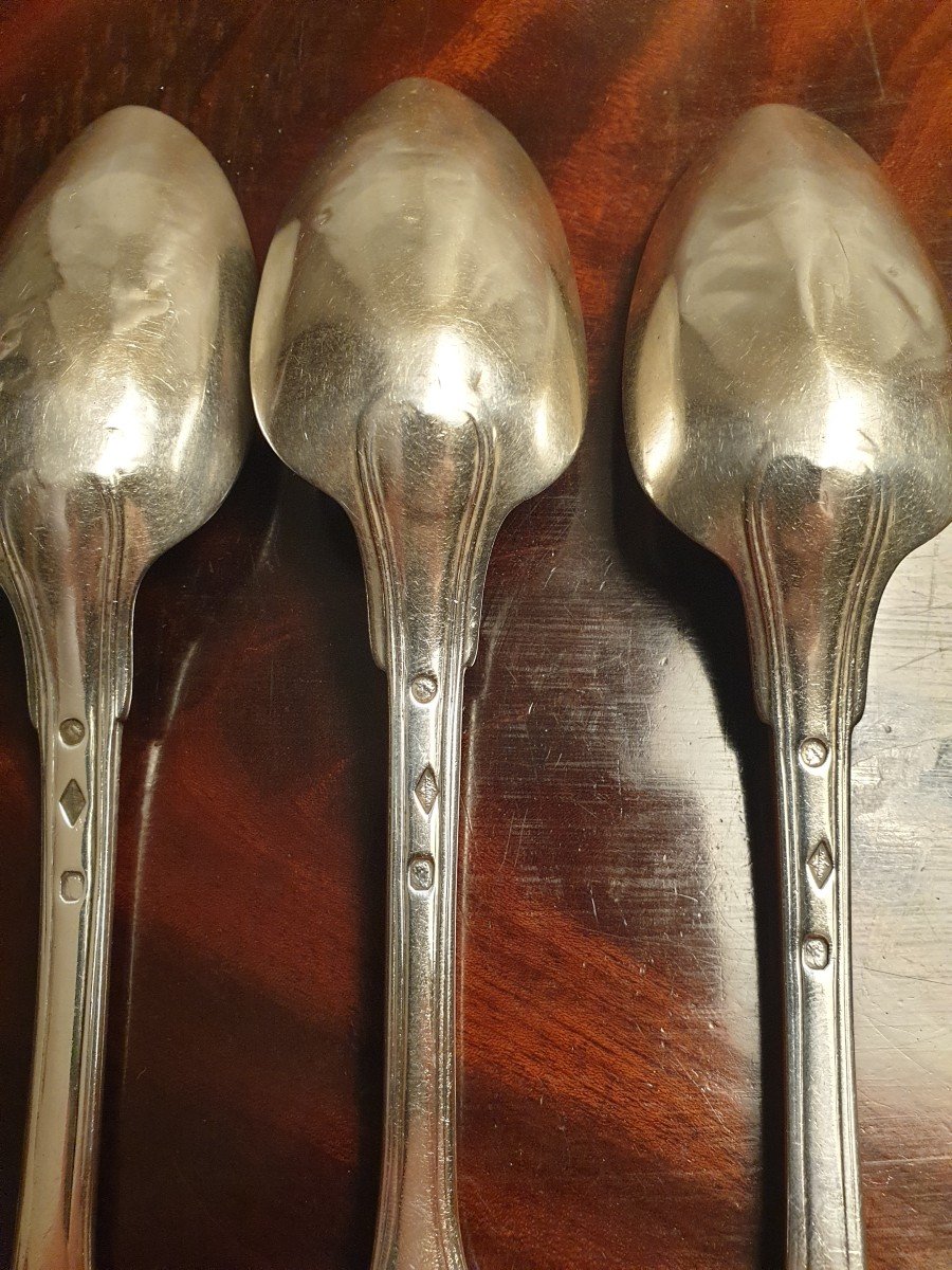 Suite Of 6 Spoons In Sterling Silver Old Man Hallmark-photo-7