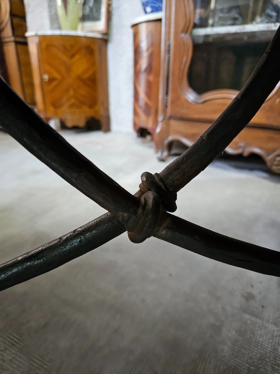 Spanish Table In Oak And Wrought Iron-photo-4