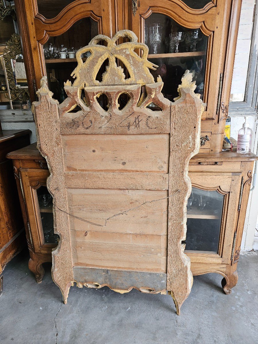 Louis XVI Period Mirror With Parecloses In Carved And Gilded Wood-photo-2