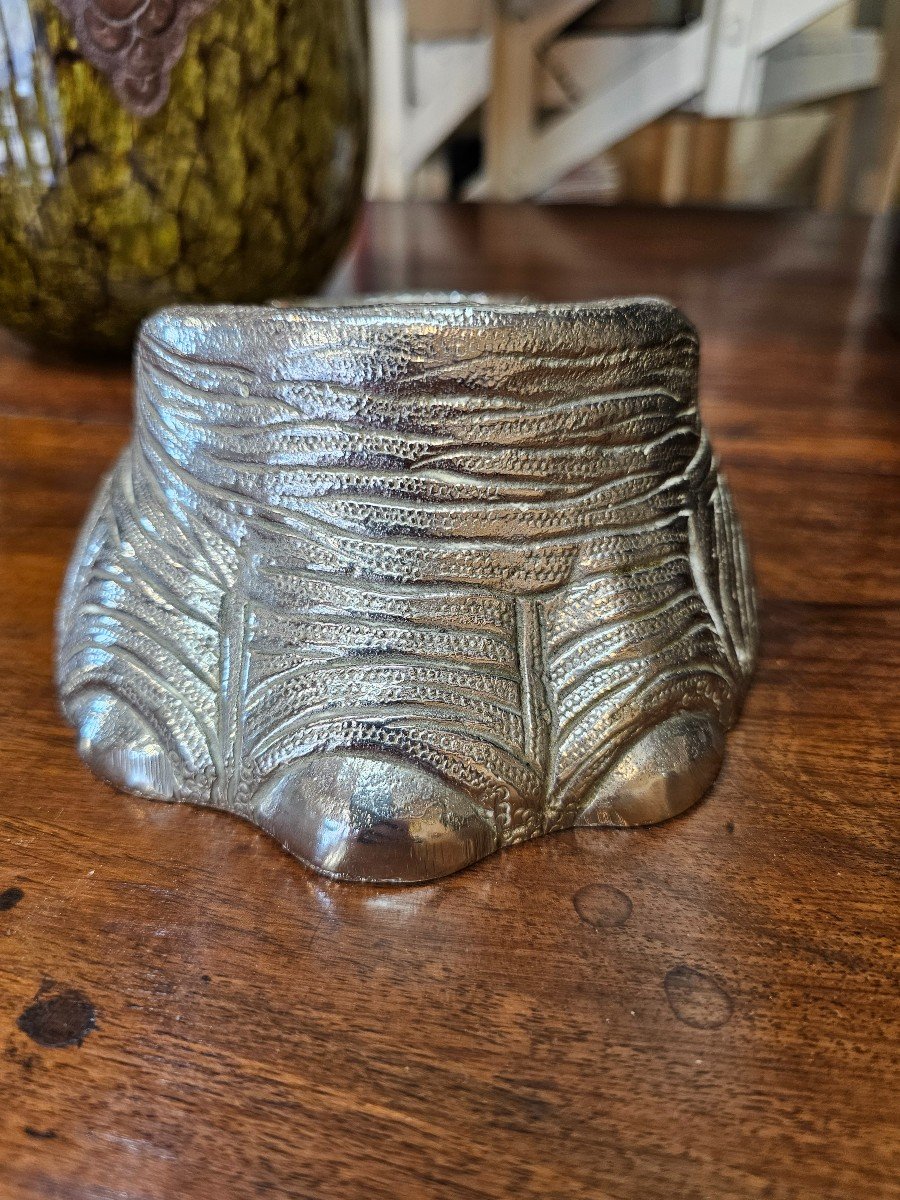 Silver Bronze Elephant Foot Ashtray -photo-4