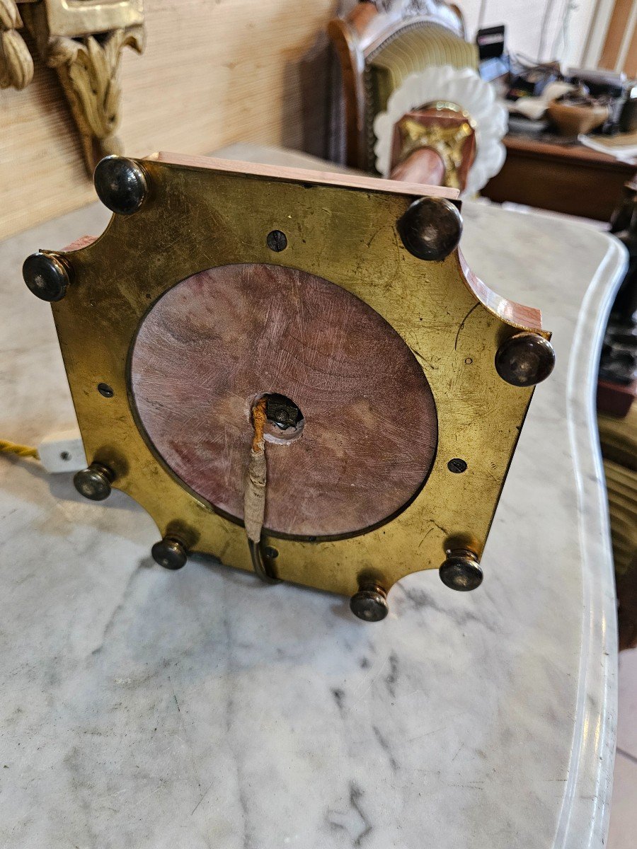 Very Important Electrified Oil Lamp In Marble And Bronze -photo-1