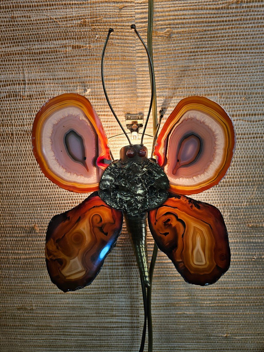 Applique Papillon Avec Les Ailes En Agate Dans Le Goût De Duval Brasseur Isabelle Faure -photo-2