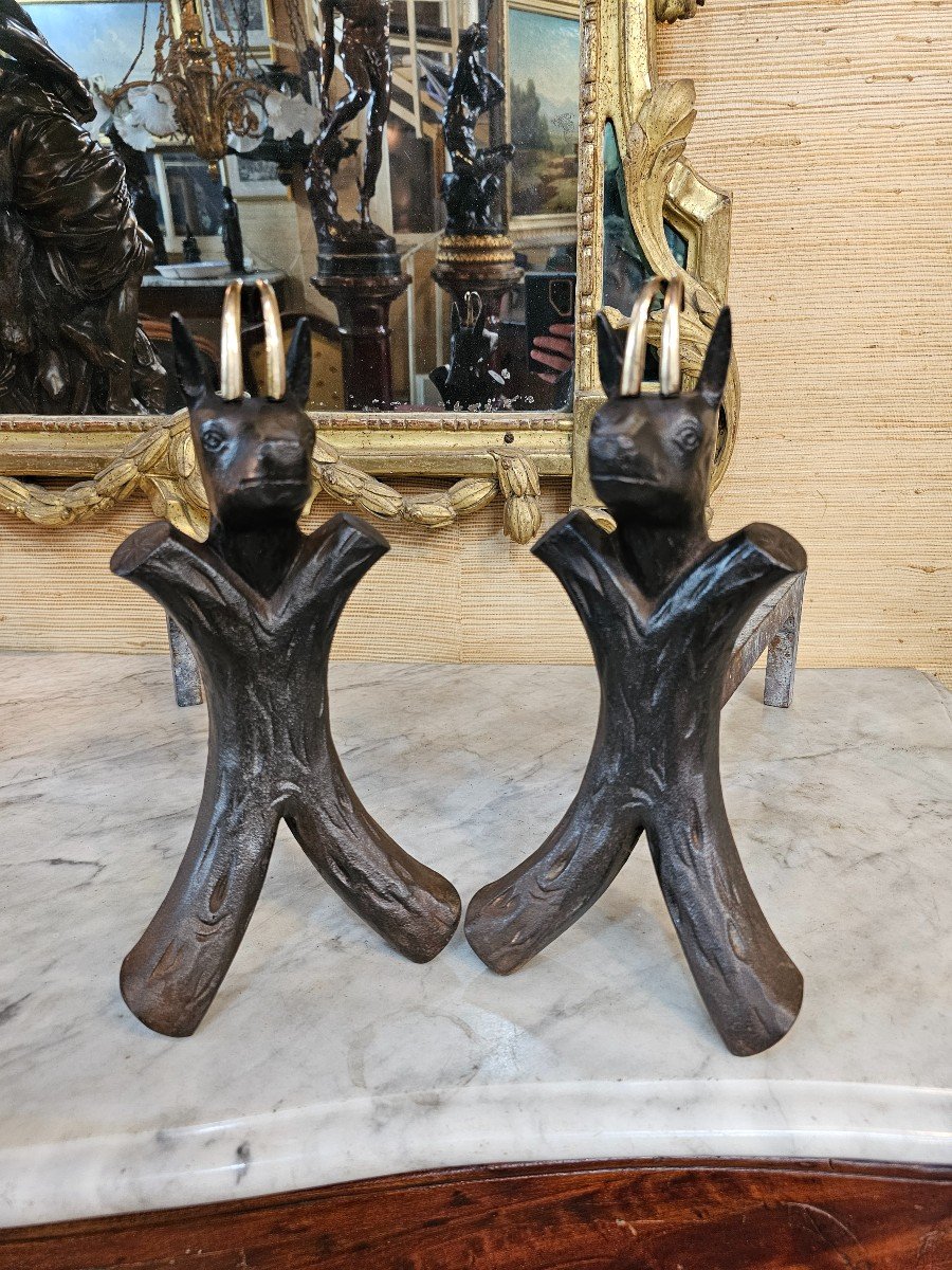 Pair Of Zoomorphic Andirons-photo-2