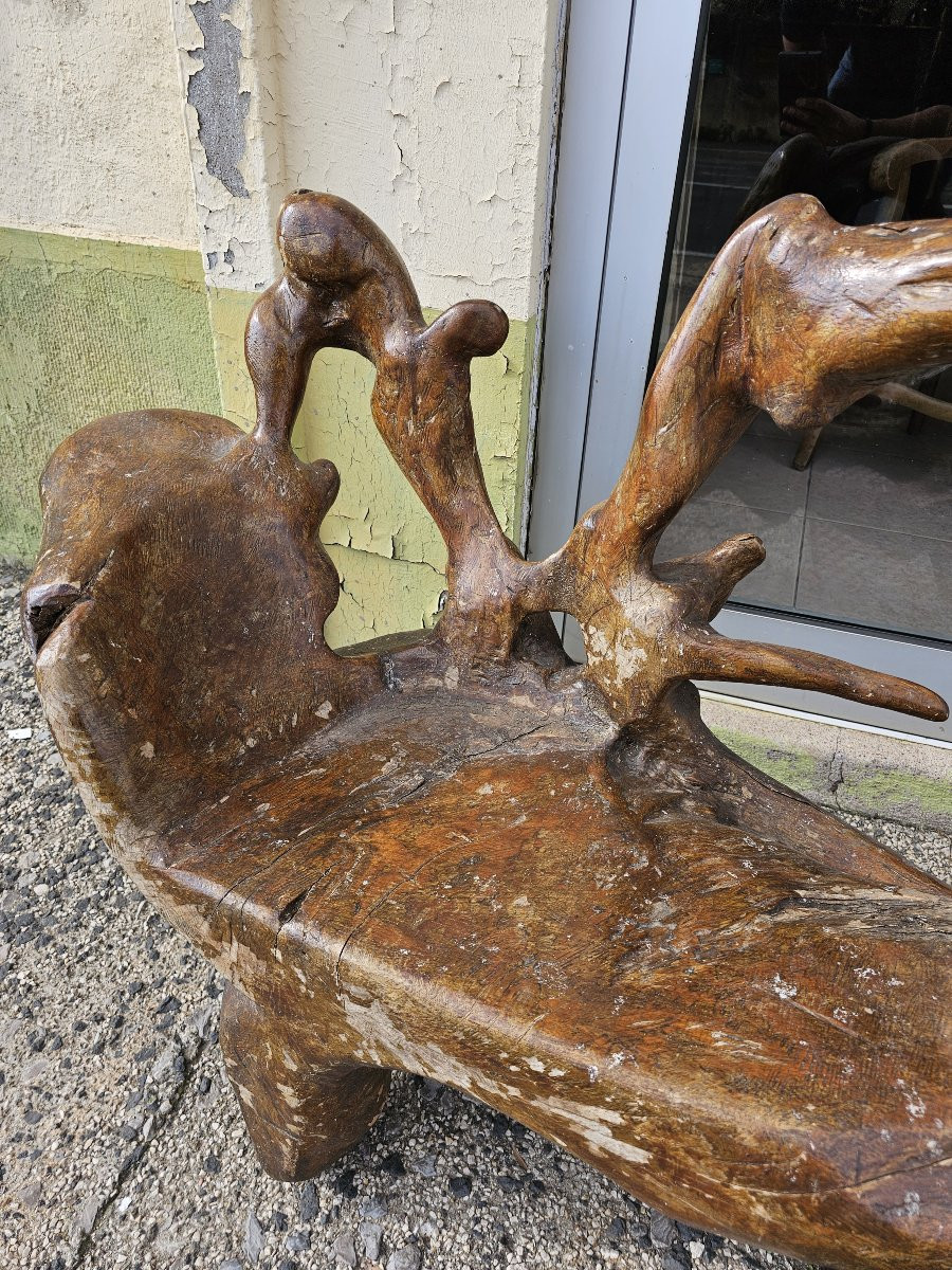 Fauteuil Banc Brutaliste En Racine -photo-3