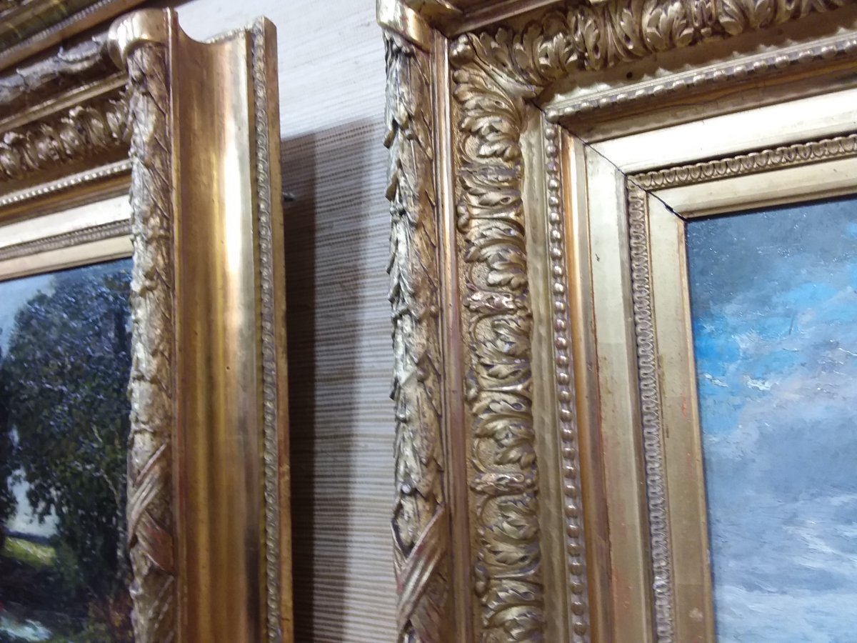 Pair Of Paintings Signed VallÉe Étienne Maxime In Their Original Frames-photo-7
