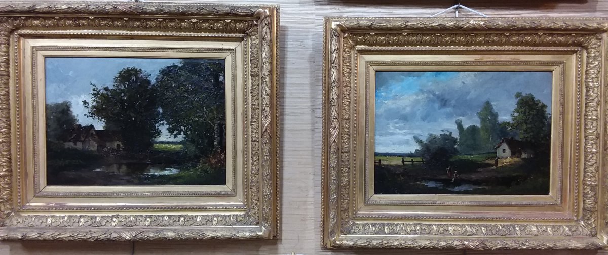 Pair Of Paintings Signed VallÉe Étienne Maxime In Their Original Frames